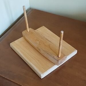 Wooden Napkin Holder Vintage Hand Crafted Handmade Rustic Natural Light Brown